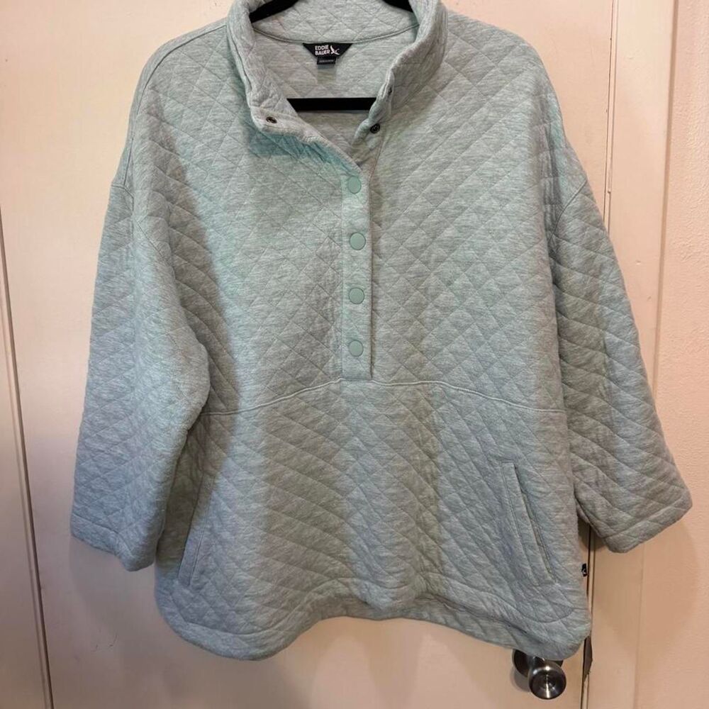 Eddie-bauer Women's Blue and Green Sweatshirt